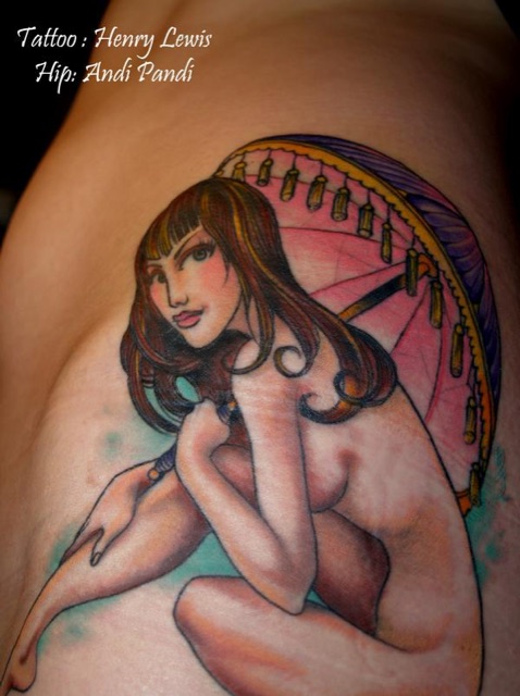 Andi Pandi Hip Tattoo